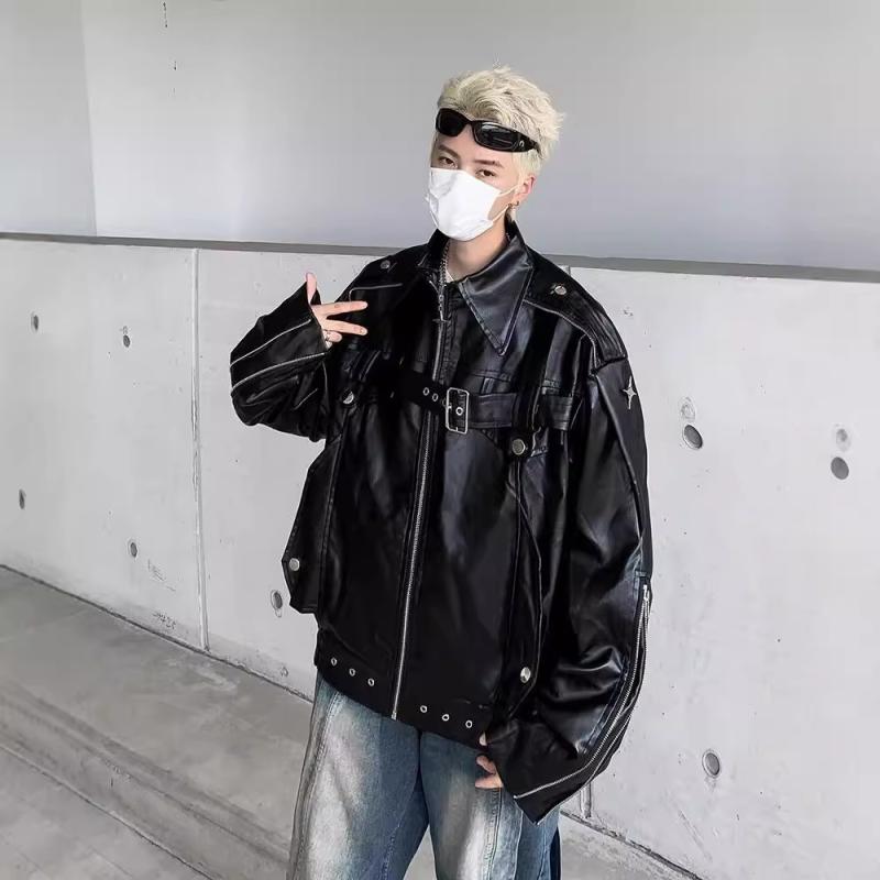 レザージャケット メンズ 男性用 秋冬 ライダースジャケット バイカージャケット ゆったり ショート丈 アメカジ 高見え
