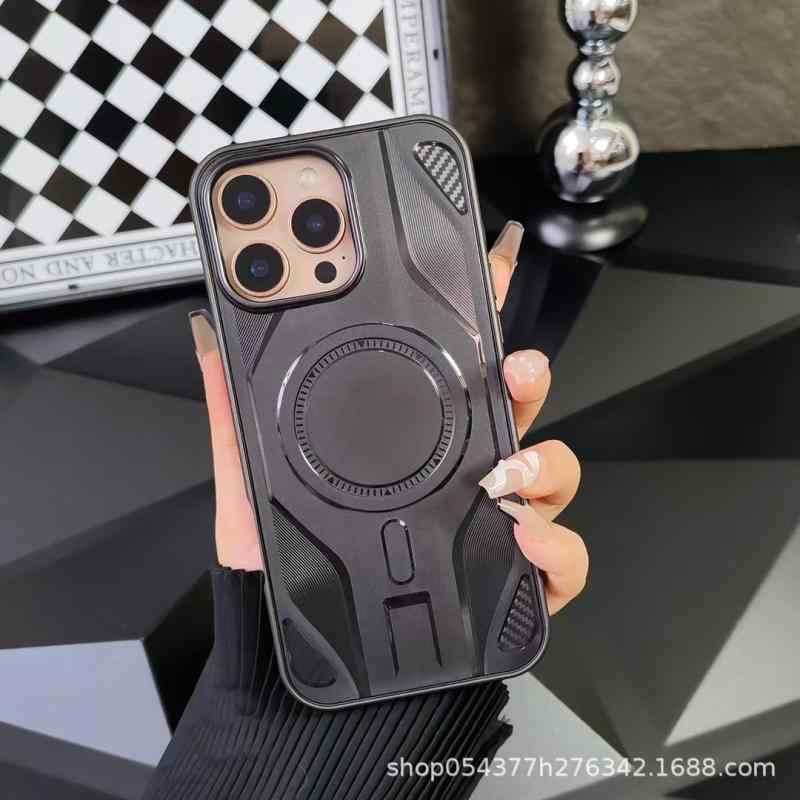 スマホケース iPhone15Pro iPhone16ProMax 磁気吸着 耐衝撃 シンプル 落下防止 保護2