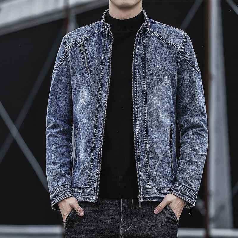 ジャケット メンズ 男性用 秋冬 韓国 綿 デニム アウター レトロ スリム