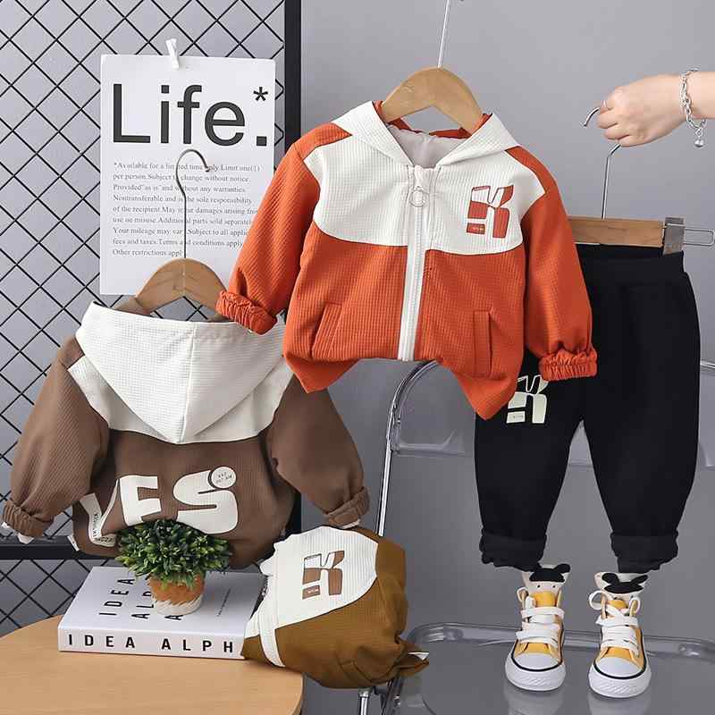 ジャケット キッズ 男の子 長袖 2点セット 子供服 秋冬 セットアップ アルファベット