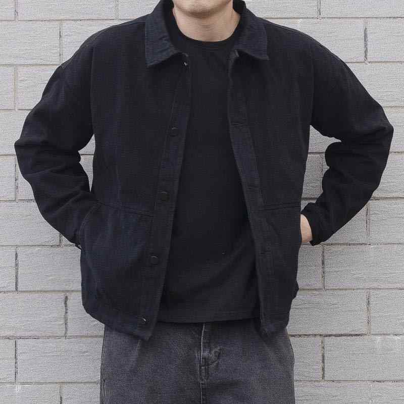 ジャケット メンズ Gジャン 秋冬 ブラック デニム ジャケット 韓国 ゆったり 学生 デニム アウター2