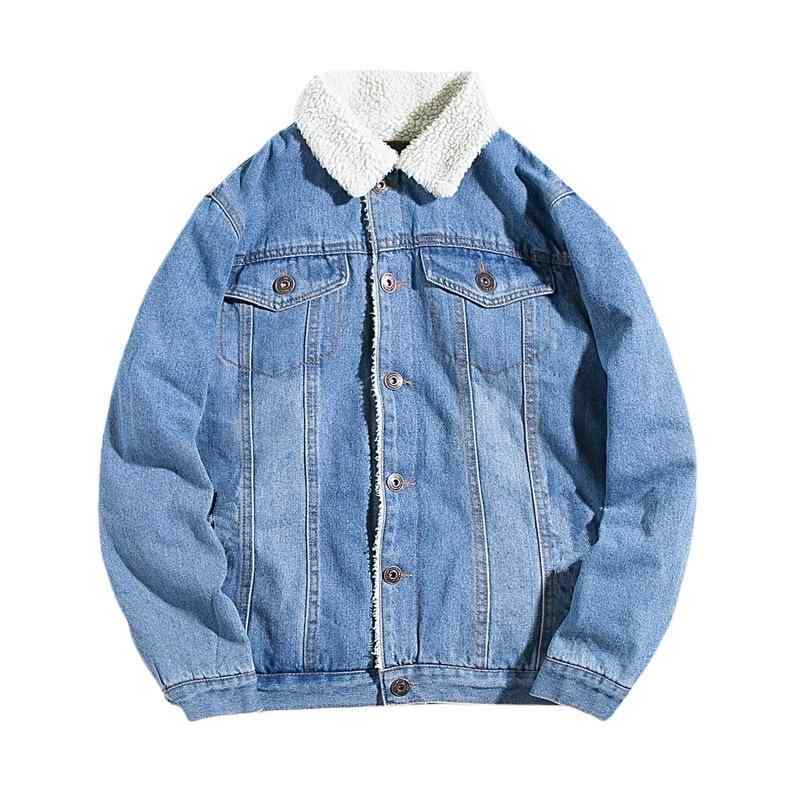 ジャケット メンズ 男性用 秋冬 裏起毛 デニム 防寒 暖かい スリム カジュアル 綿 羊毛 アウター ブルゾン ジャンパー