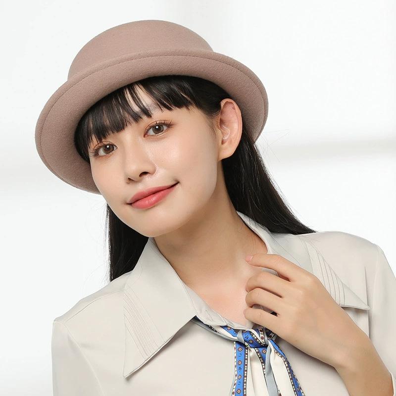 帽子 レディース 秋冬 バケットハット ウール 小顔効果 かわいい おしゃれ ハット 丸型 羊毛 コロンとしたフォルム フェルトハット 上品 きれいめ カジュアル 日除け 防寒 旅行