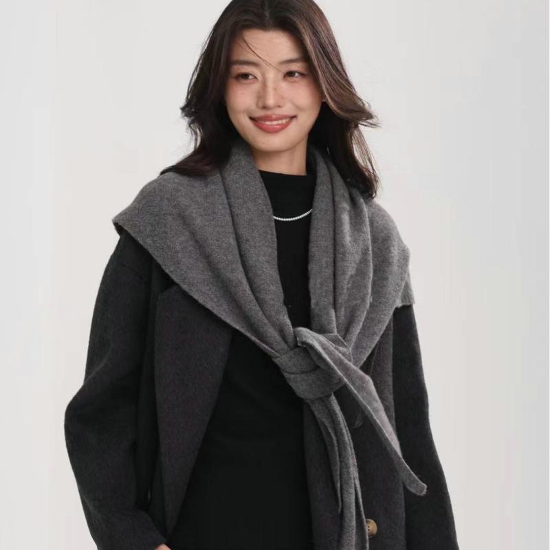 マフラー レディース 秋冬 ピュアウール 三角巾 ショール 韓国風 シンプル 羽織り ストール 保温 暖かい 長い ネックウォーマー
