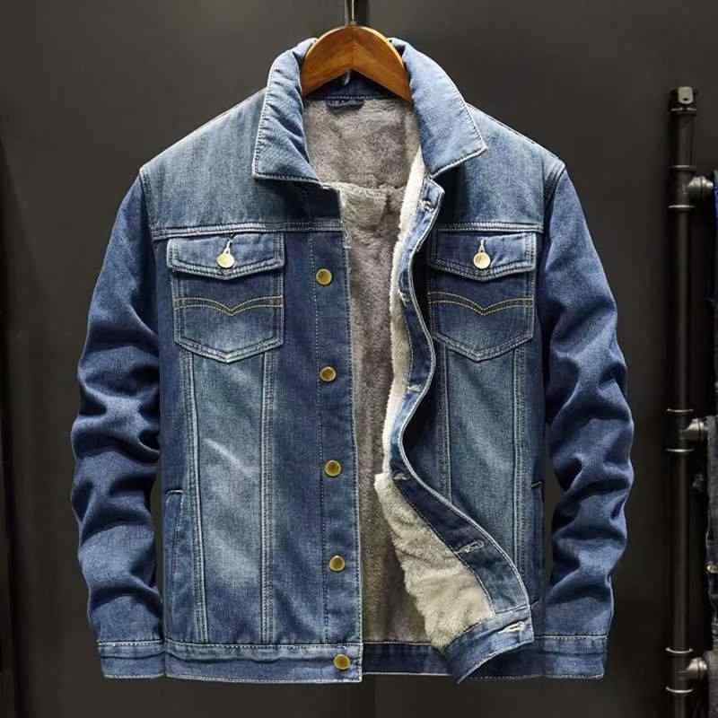 ジャケット メンズ 男性用 デニム 裏起毛 厚手 韓国 ゆったり ワーク ブルゾン アウター 秋冬 日本 ストリート2