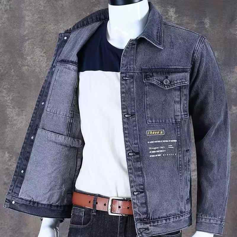 ジャケット メンズ 男性用 デニム ウォッシュ加工 ゆったり Gジャン ビッグシルエット ドロップショルダー ライトアウター カジュアル 日常着 デイリー