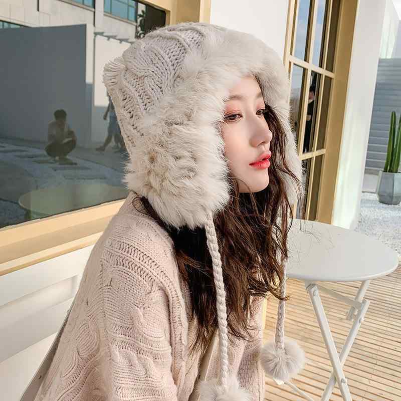 帽子 レディース 秋冬 ニット帽 かわいい 暖かい 防寒 耳あて付き ボンボン ケーブル編み 小顔効果 ふわふわ もこもこ 裏起毛 厚手 伸縮性 スキー スノボ 旅行 プレゼント ギフト2