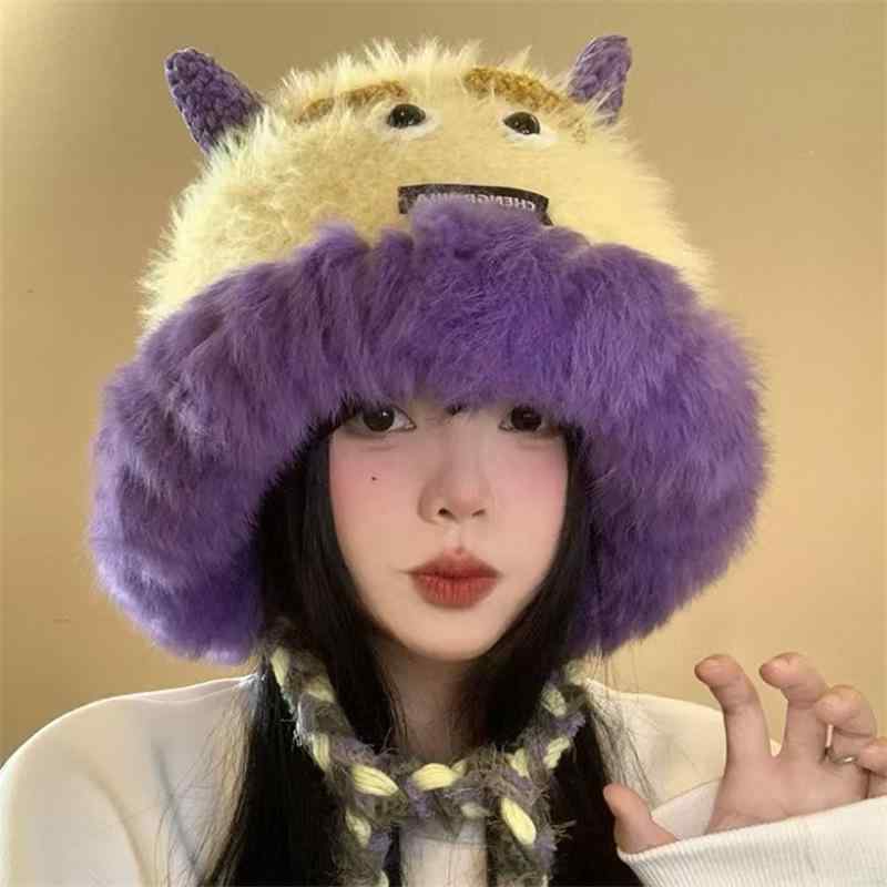 帽子 レディース 秋冬 かわいい 小顔効果 防寒 耳あて付き 裏起毛 あったか モコモコ ふわふわ2