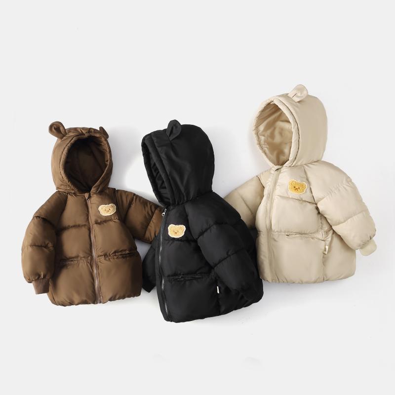 子供服 アウター 秋冬 新品 軽量 ダウン風ジャケット 男の子 女の子 保温 ベビー 耳付き かわいい キッズ コットン