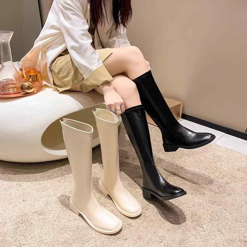 靴 レディース 大きいサイズ ロングブーツ ゆったり 履き口 ふくらはぎ ジョッキーブーツ 太ヒール ローヒール 歩きやすい 筒丈 膝下 美脚 高筒 秋冬