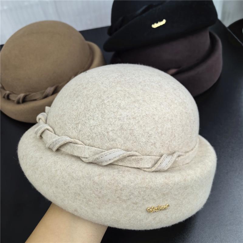 帽子 レディース ベレー帽 ウール 秋冬 レトロ 麻 花柄 リボン 上品 礼装帽子 礼帽