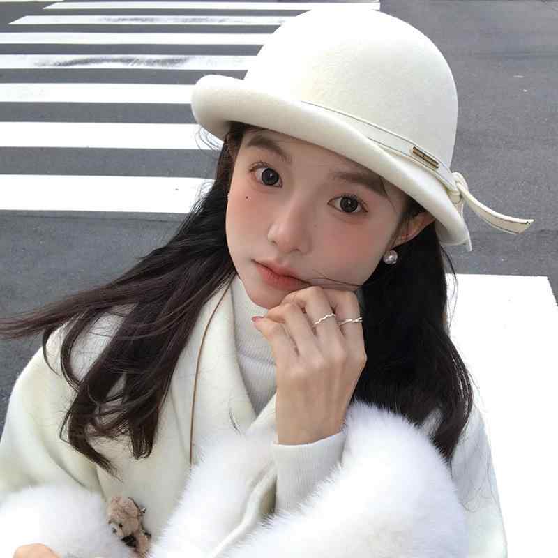 帽子 レディース 秋冬 千金風 バケットハット 小香風 オーストラリア産ウール 高級感 あたたかい 暖かい 礼装帽子 漁師帽 盆帽