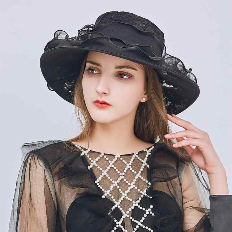 帽子 レディース 婦人用 折りたたみ 柔らか レース リボン 日よけ帽 紫外線対策 UVカット 春夏 アウトドア2