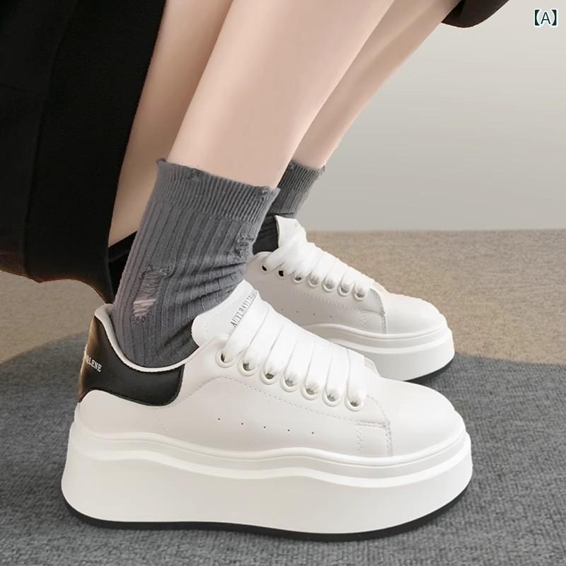 スニーカー レディース 厚底 スポーツ 白 通気性 ファッション 小柄 おしゃれ 普段使い かわいい 歩きやすい2