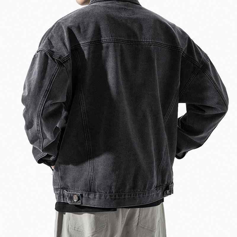 ジャケット 男性用 デニム ブルゾン 春秋 ゆったり ブラック 作業着 韓国 4,461円