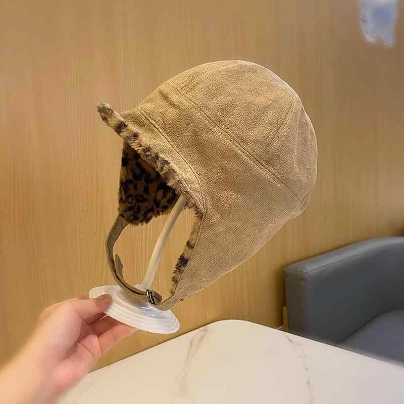 帽子 レディース 冬 保温 ヒョウ柄 ファー 防寒 耳あて付き 防風 韓国風 自転車 バイク あったか かわいい 旅行 お出かけ