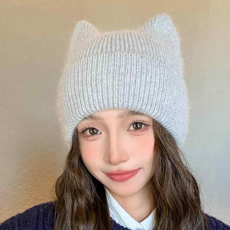 帽子 レディース 秋冬 婦人用 アンゴラ ウール ニット帽 小顔効果 防寒 暖かい かわいい 耳あて付き ニット帽子 女性用 おしゃれ ハット2