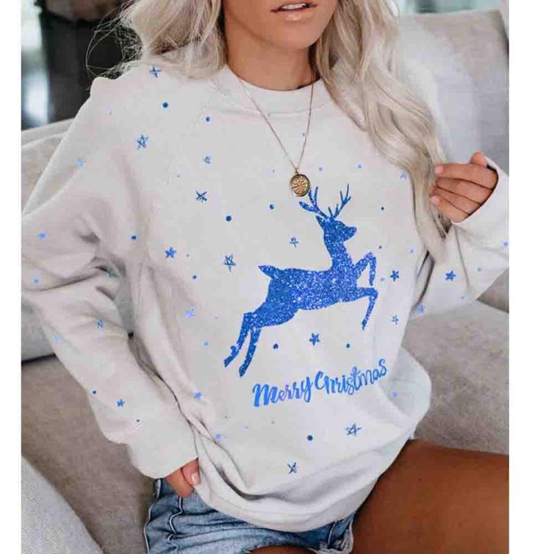 トレーナー レディース クリスマス エルク柄 クルーネック スウェット 秋冬 普段使い かわいい2
