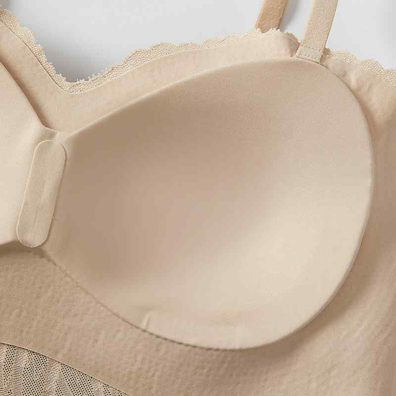 タンクトップ レディース 春夏 レース ノンワイヤー ブラトップ カップ付き インナー ロング丈 チューブトップ 肌着 接触冷感2