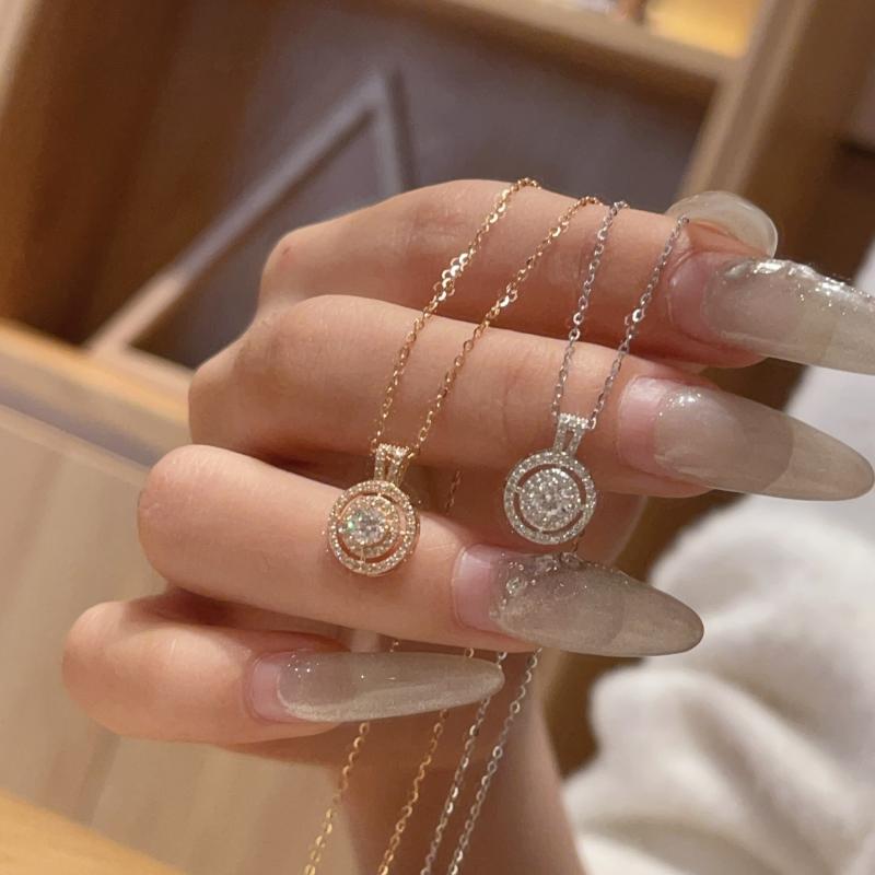 ネックレス レディース シルバー925 ジルコニア ラウンドブリリアント ペンダント 鎖骨チェーン 小さめ プチプラ アクセサリー ジュエリー 女性 ギフト プレゼント