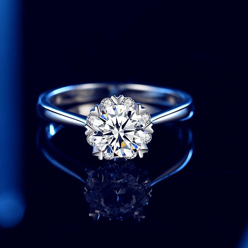 指輪 レディース 韓国 ジルコニア 雪の結晶 シルバー アクセサリー 空枠 エレガント