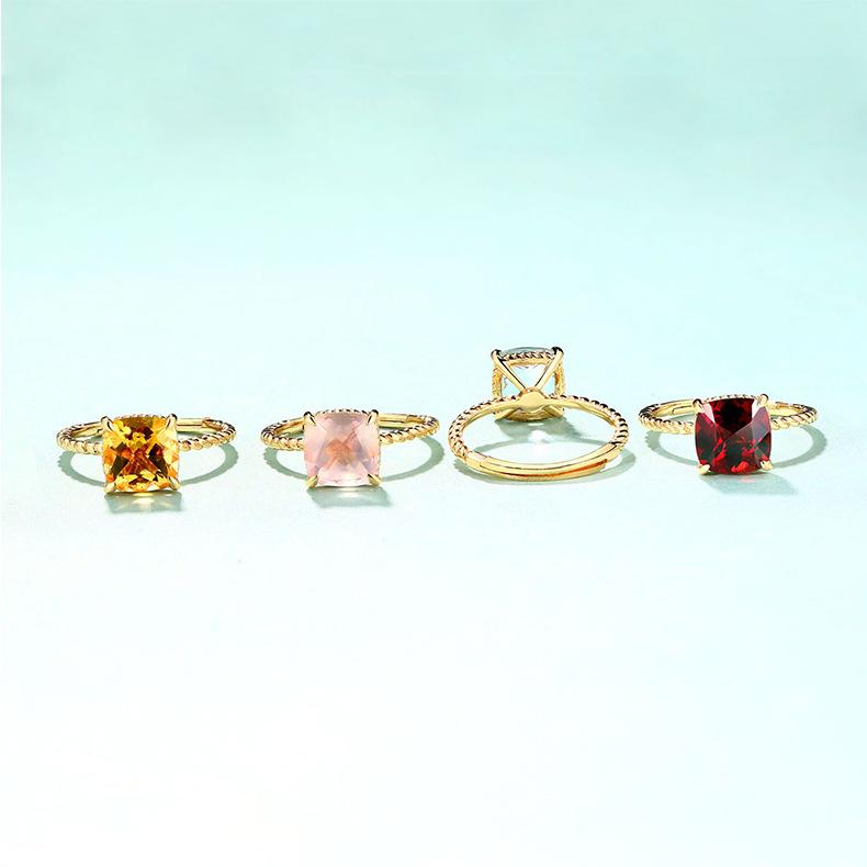 指輪 レディース 冷淡 ストリート 黄水晶 リング アクセサリー 小指｜ソファポテト
