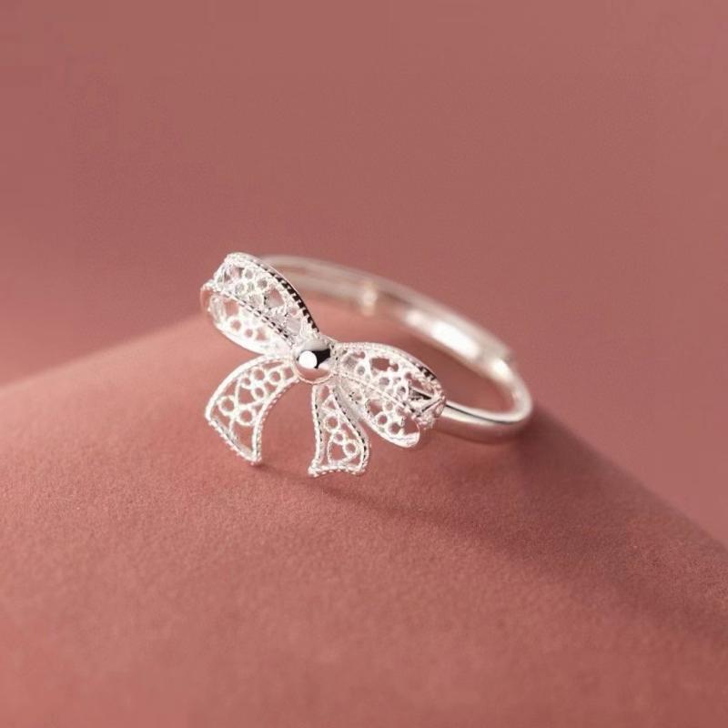 指輪 レディース S999 シルバー 蝶結び リング かわいい おしゃれ アクセサリー シルバー