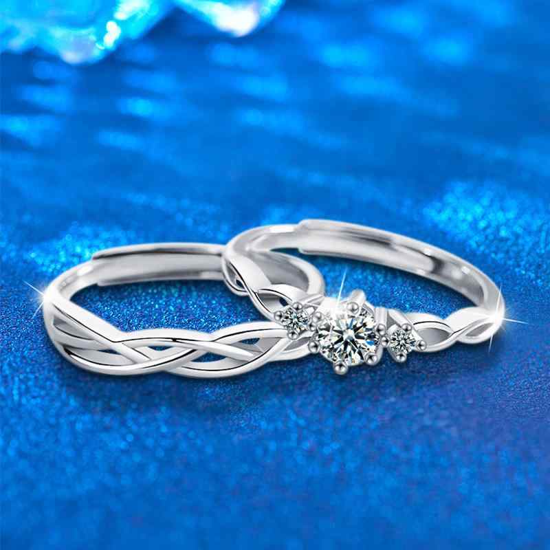 指輪 レディース ペアリング シルバー925 モアサナイト ジルコニア 豪華感 エンゲージリング 結婚指輪 プロポーズ