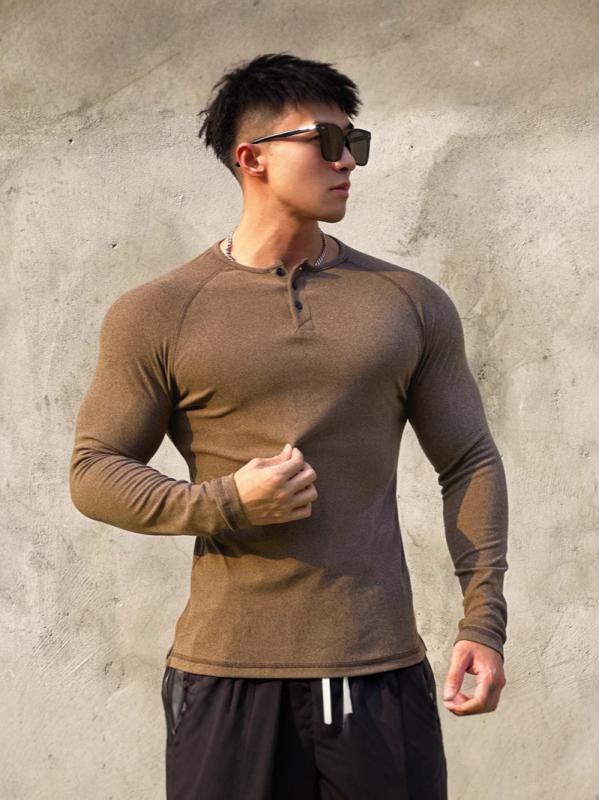 Tシャツ メンズ 男性用 長袖 シンプル アメカジ スタイル 伸縮性 トレーニング スポーツ ウェア トップス