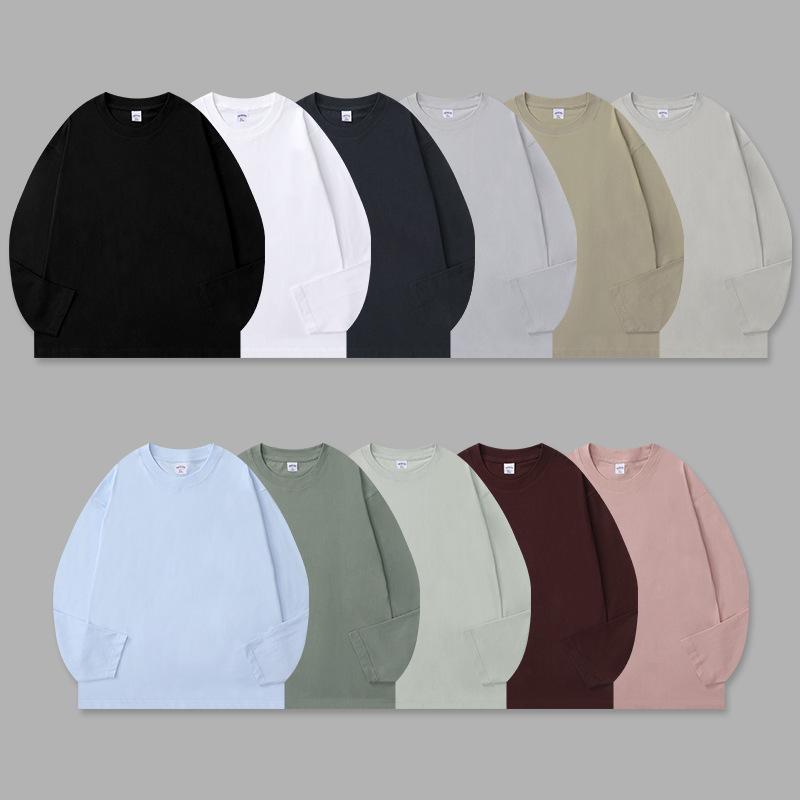 Tシャツ 男性用 メンズ トップス 綿 コットン クルーネック プルオーバー ゆったり 長袖 無地 シンプル 普段使い 部屋着 春夏秋冬