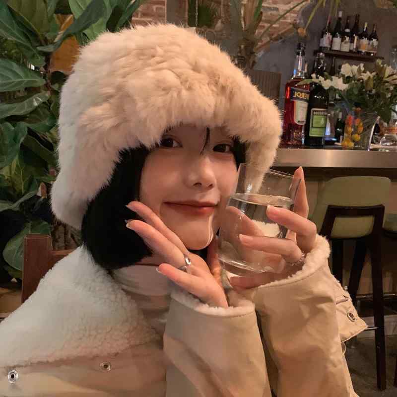 帽子 レディース 秋冬 韓国風 保温 ラビットファー 小顔効果 ふわふわ もこもこ 大頭囲 あったか かわいい おしゃれ