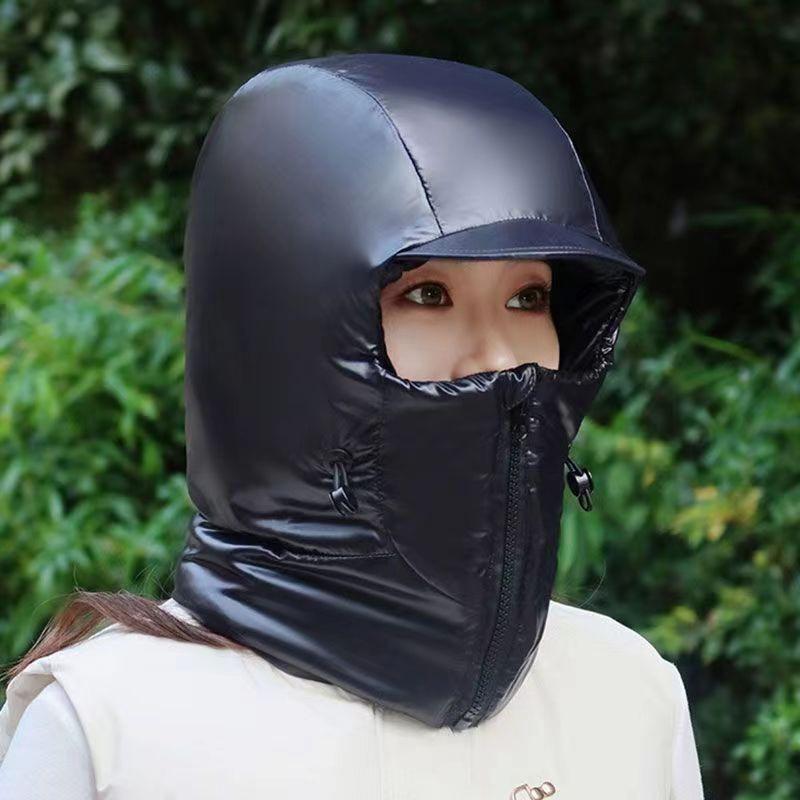 帽子 レディース 秋冬 一体型 防寒 防風 イヤーマフ ネックウォーマー 自転車 バイク 運転 耳あて付き ヘルメット 保温 暖かい 小顔効果 かわいい2