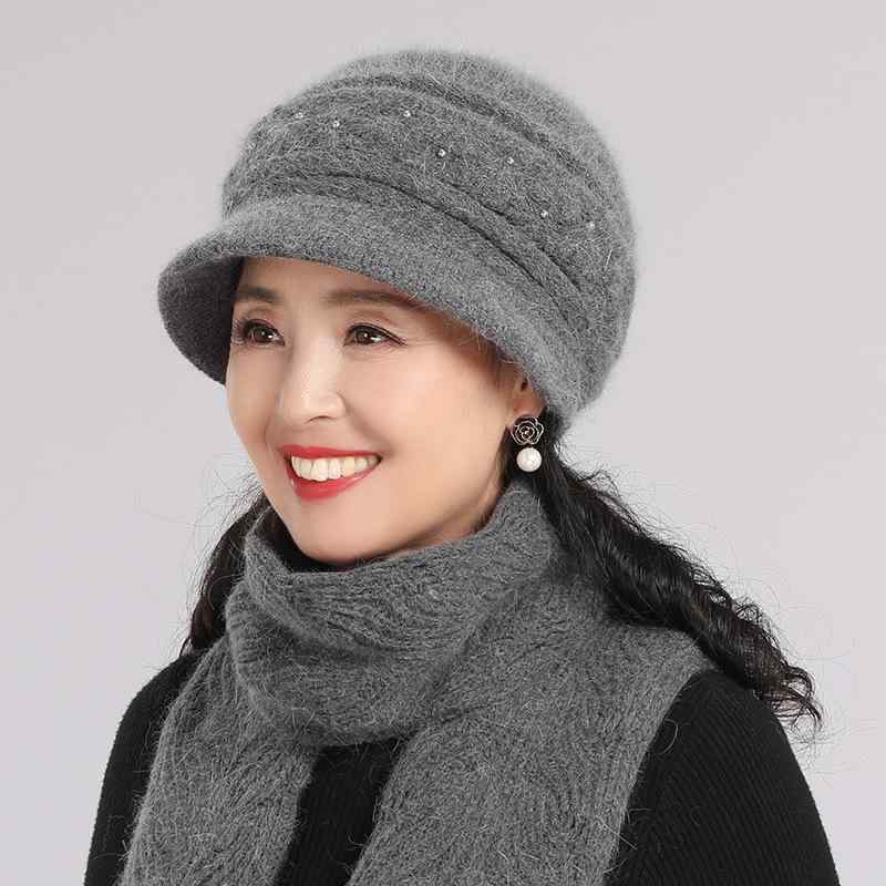 帽子 レディース 秋冬 ニット帽 おばあちゃん 暖かい 防寒 厚手 高齢者 婦人 シニア ミセス2