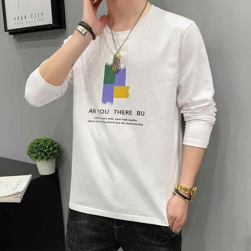 Tシャツ メンズ 男性用 長袖 カットソー 秋冬 綿100% インナー 韓国風 カジュアル トップス