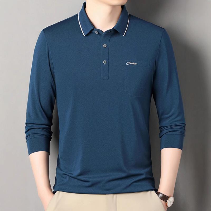 Tシャツ メンズ 男性用 長袖 ポロシャツ 春秋 ゆったり 普段使い トップス カットソー 襟付き