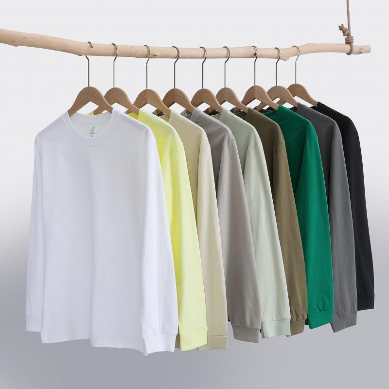 Tシャツ 男性用 綿 リブ 長袖 ラウンドネック 部屋着 ルームウェア ゆったり 普段使い カットソー レディース2