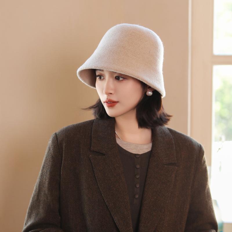 ニット帽 レディース 秋冬 羊毛 バケットハット 韓国風 小顔効果 あたたかい 日よけ帽子 折りたたみ