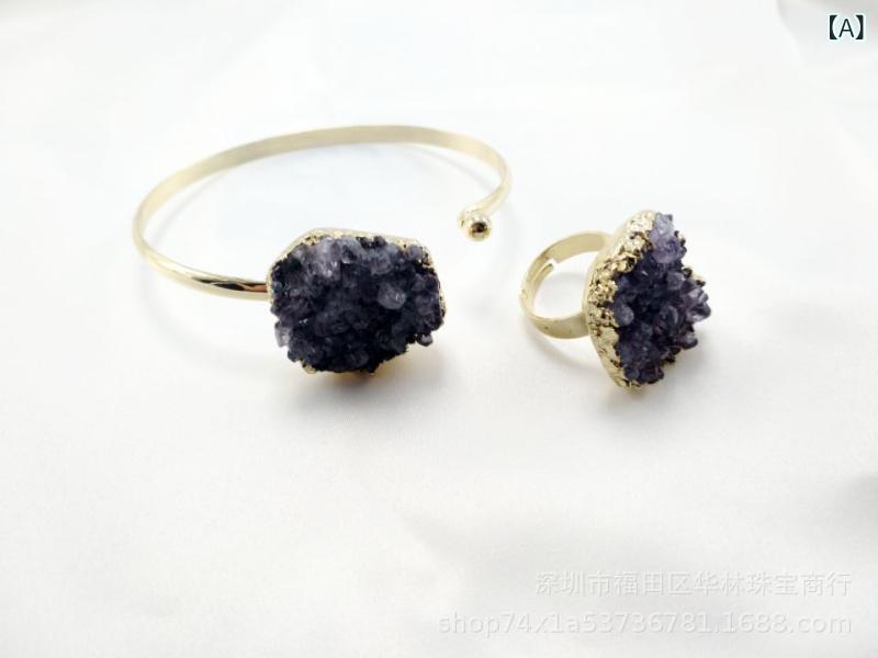 指輪 リング レディース 天然水晶 電気メッキ加工 ファッション シンプル スタイル2 4,802円