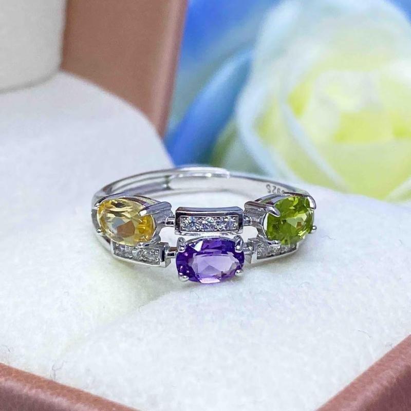指輪 シルバー925 天然水晶 多宝 リング 卸売り 透明感 ファイア