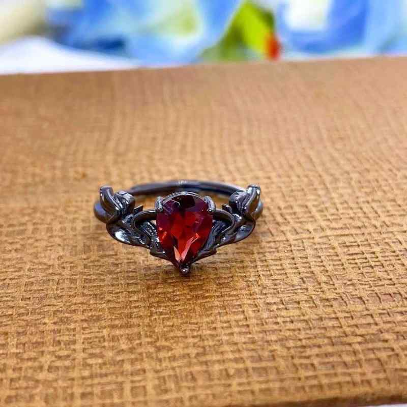 指輪 レディース S925 シルバー 天然石 ガーネット リング シルバーアクセサリー エレガント 上品 きれいめ クリア｜ソファポテト