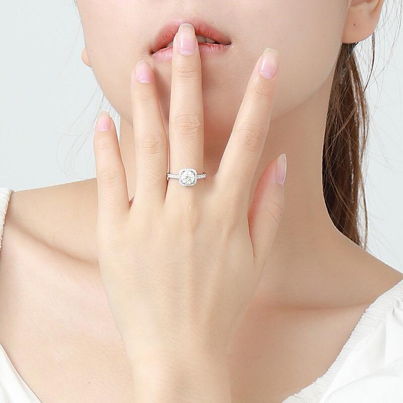 指輪 レディース モアサナイト キューブ型 ブライダル ウェディング 結婚式 パーティー 普段使い デイリーユース おしゃれ かわいい