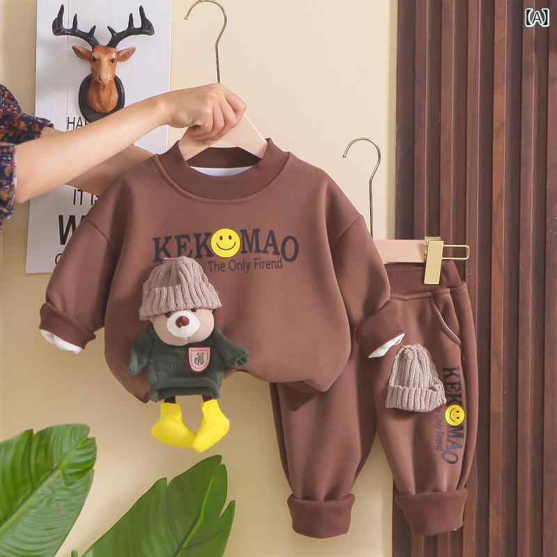 子供服 男の子 裏起毛スウェット セットアップ 厚手 ベビー服 パンツ 上下セット キッズ 男児 幼児 普段着 部屋着 秋冬