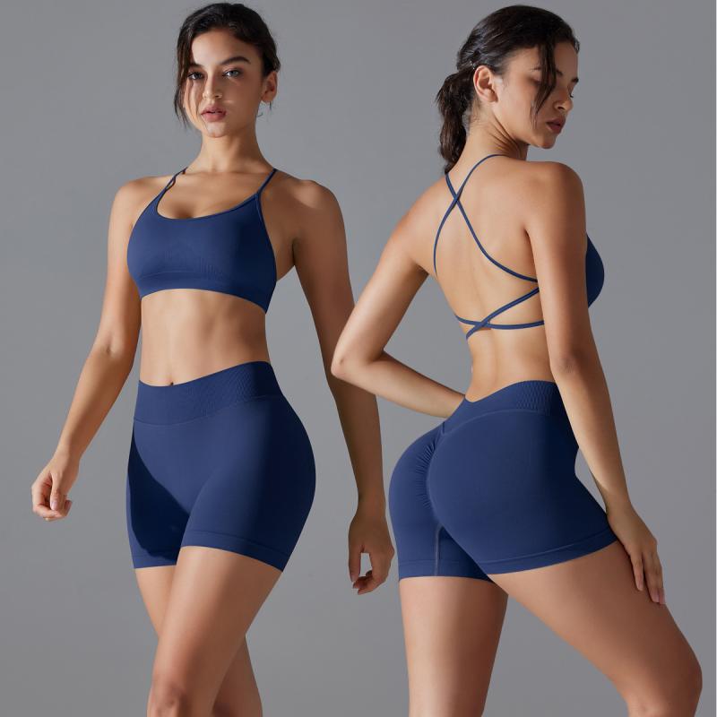 ヨガウェア レディース 美背 速乾 スポーツウェア 上下セット ランニング ウェア トレーニングウェア タイトフィット ショート丈 通気性