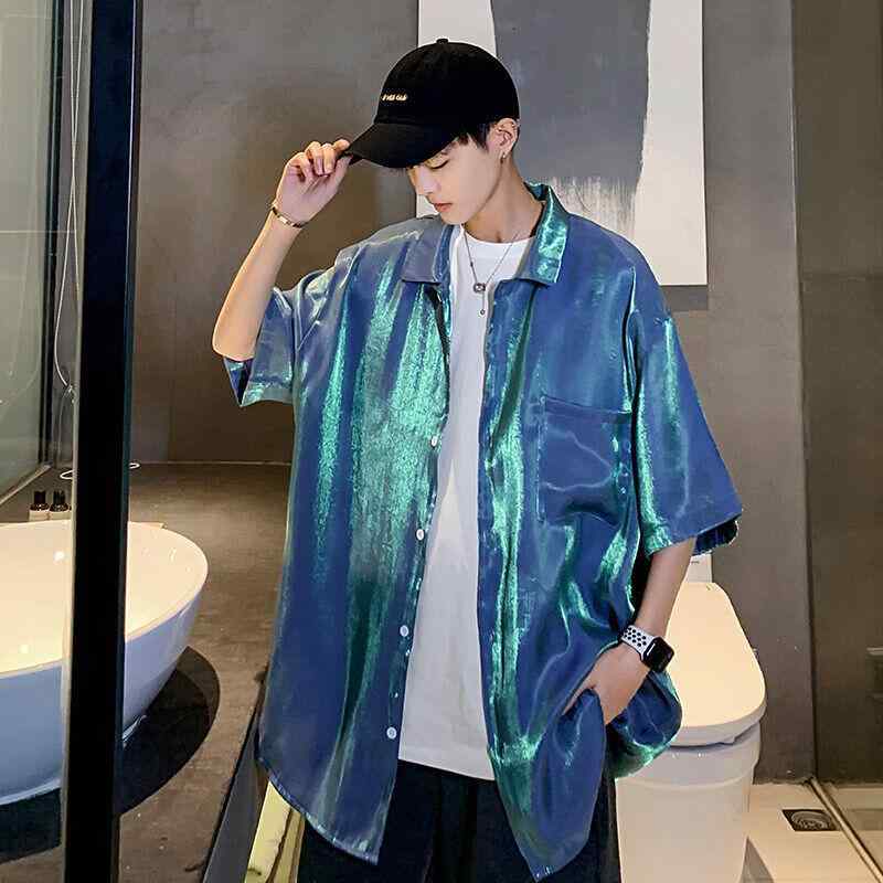 シャツ メンズ 男性用 半袖シャツ 大きいサイズ カジュアル 紳士服 カラフル トップス
