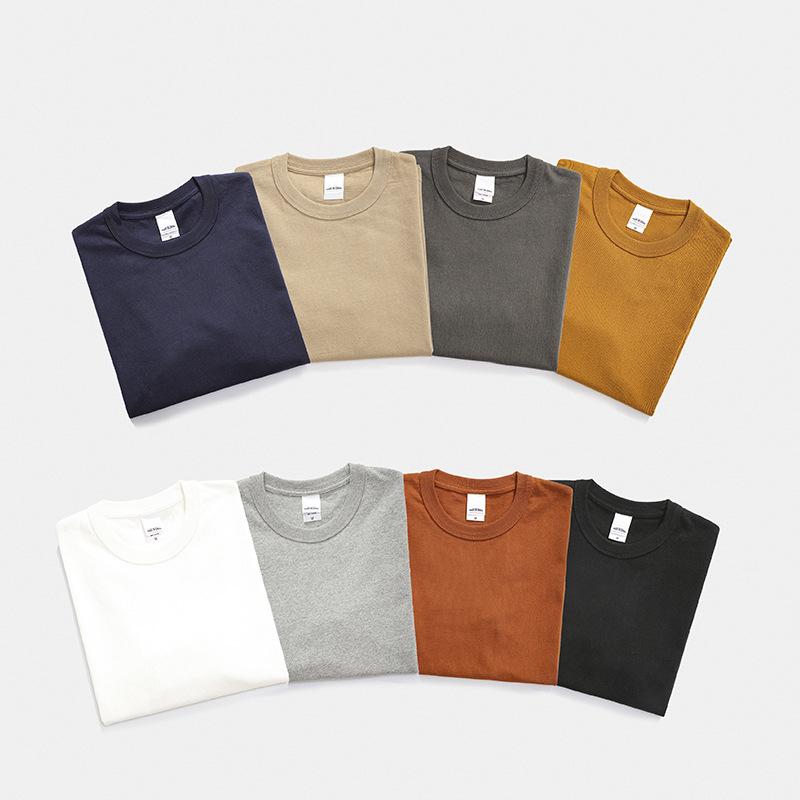Tシャツ メンズ 男性用 オーバーサイズ 無地 クルーネック ヘビーウェイト 厚手 綿 カットソー ゆったり シンプル カジュアル アメカジ