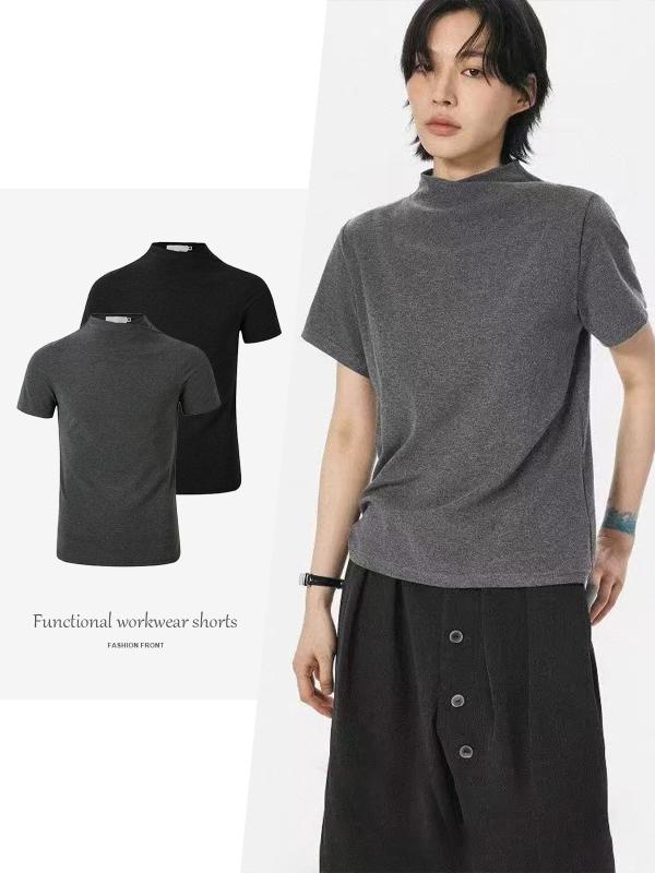 Tシャツ メンズ 半袖 肌理感 スッキリ見え 着痩せ クロス トップス 百搭 男性用 夏