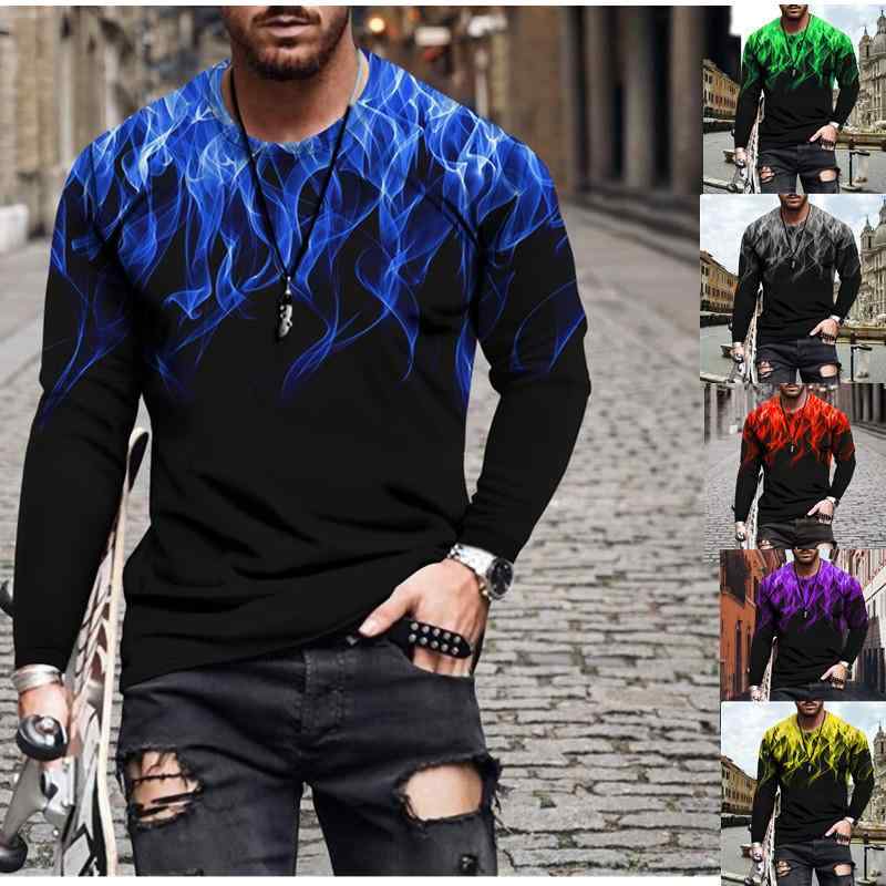 Tシャツ メンズ 男性用 長袖 シンプル 火炎 プリント トップス カットソー おしゃれ 普段使い2