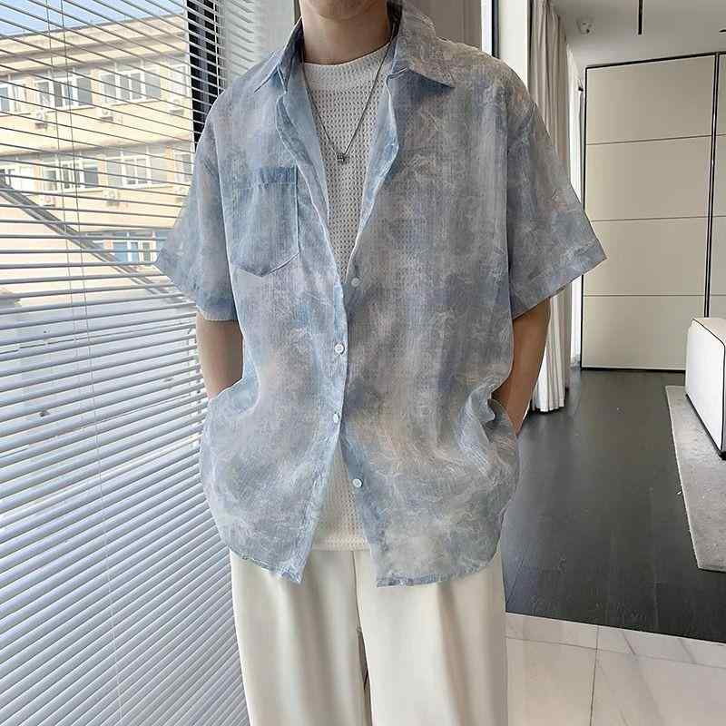 シャツ メンズ 男性用 半袖 花柄 接触冷感 接触冷感 涼しい 通気性 トップス ゆったり おしゃれ カジュアル 春夏