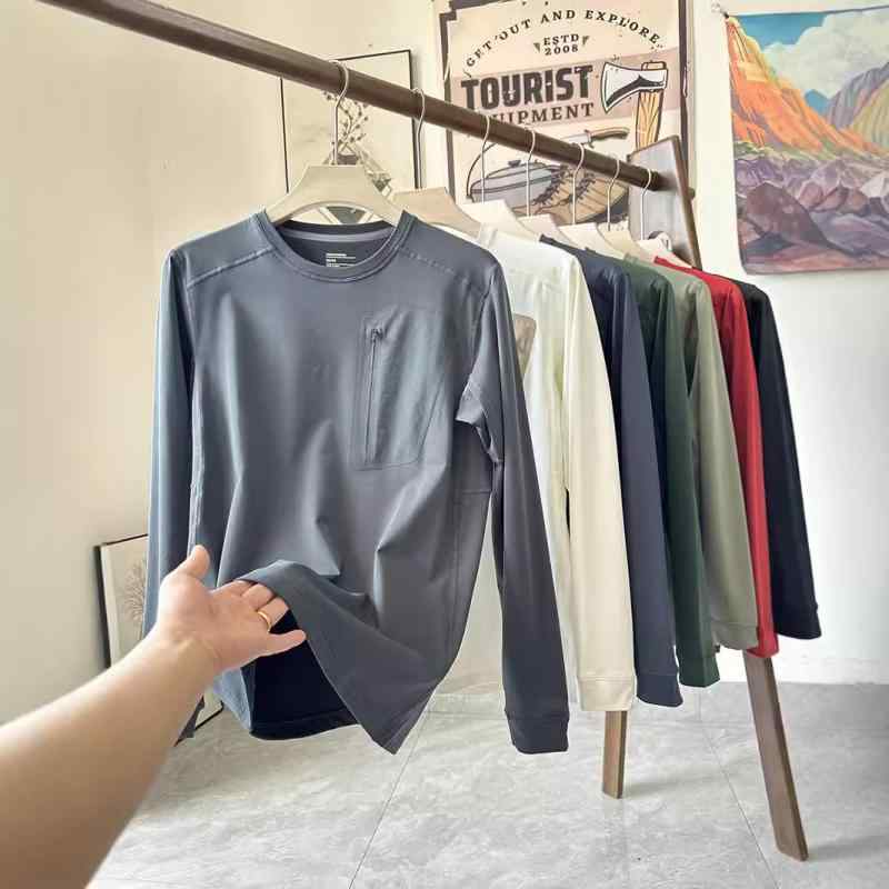 Tシャツ メンズ 男性用 秋冬 保温性 伸縮性 長袖 アウトドア スポーツ インナー 普段使い 部屋着