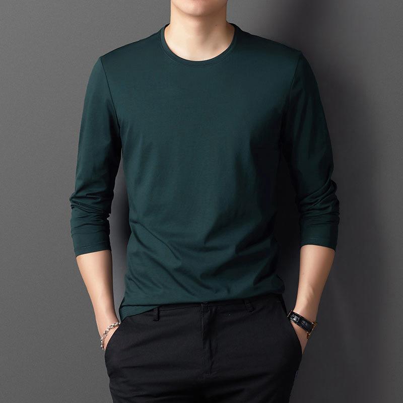 Tシャツ メンズ 男性用 薄手 長袖 春秋 中若者 カットソー スリム ラウンドネック カジュアル インナー